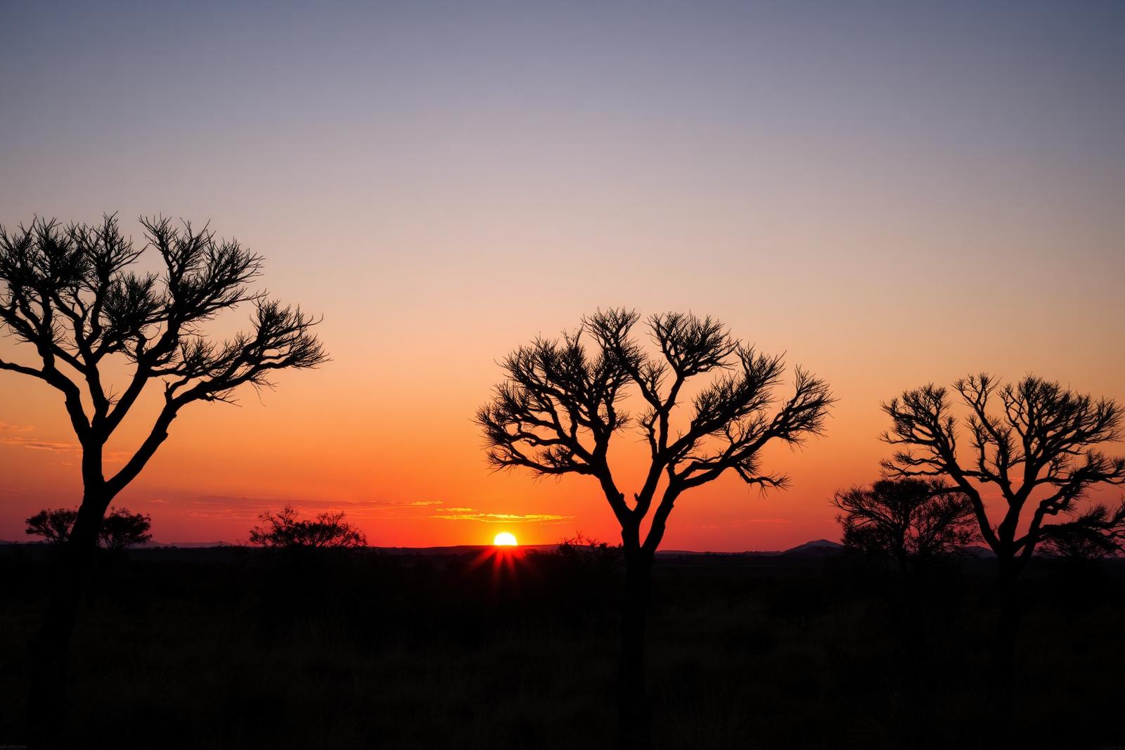 Sunset over the Lowveld bushveld at Gold Valley Estate